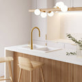 Oliveri Essente 316 stainless steel pull out gooseneck mixer tap - Brushed Gold - WELS 5 star - SS31625-AU