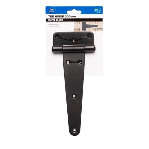 Zenith 200mm Matte Black Tee Gate Hinge 2 Pack - Heavy-Duty Steel - SuperSaverAU - view 1
