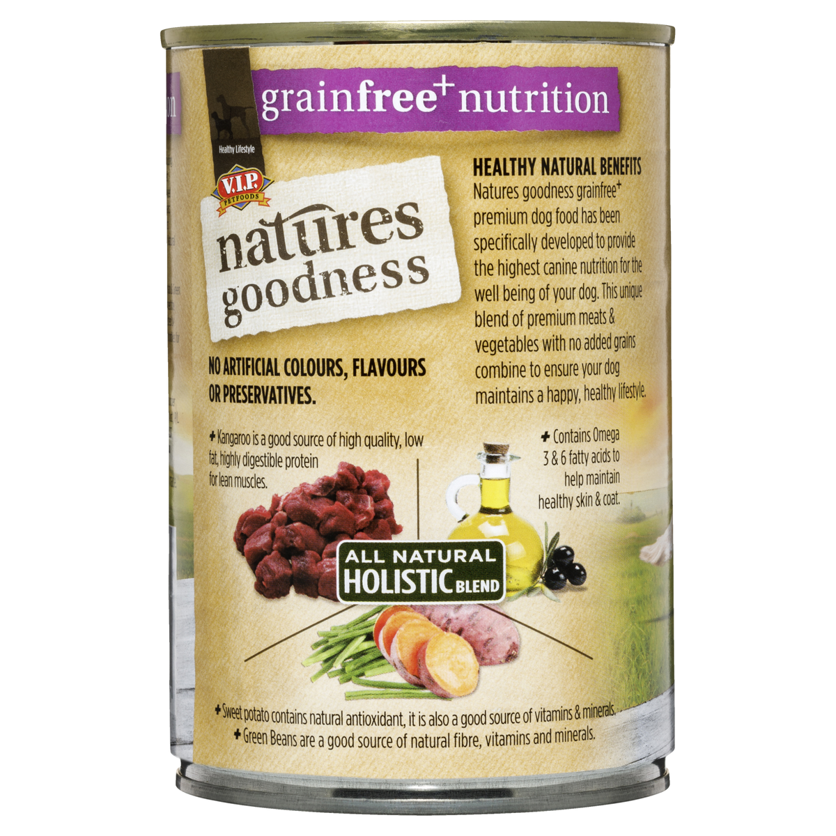 Natures Goodness Kangaroo Wet Dog Food 400g - Sweet Potato & Green Beans - Grain Free - 12 Pack - SuperSaverAU - view 3