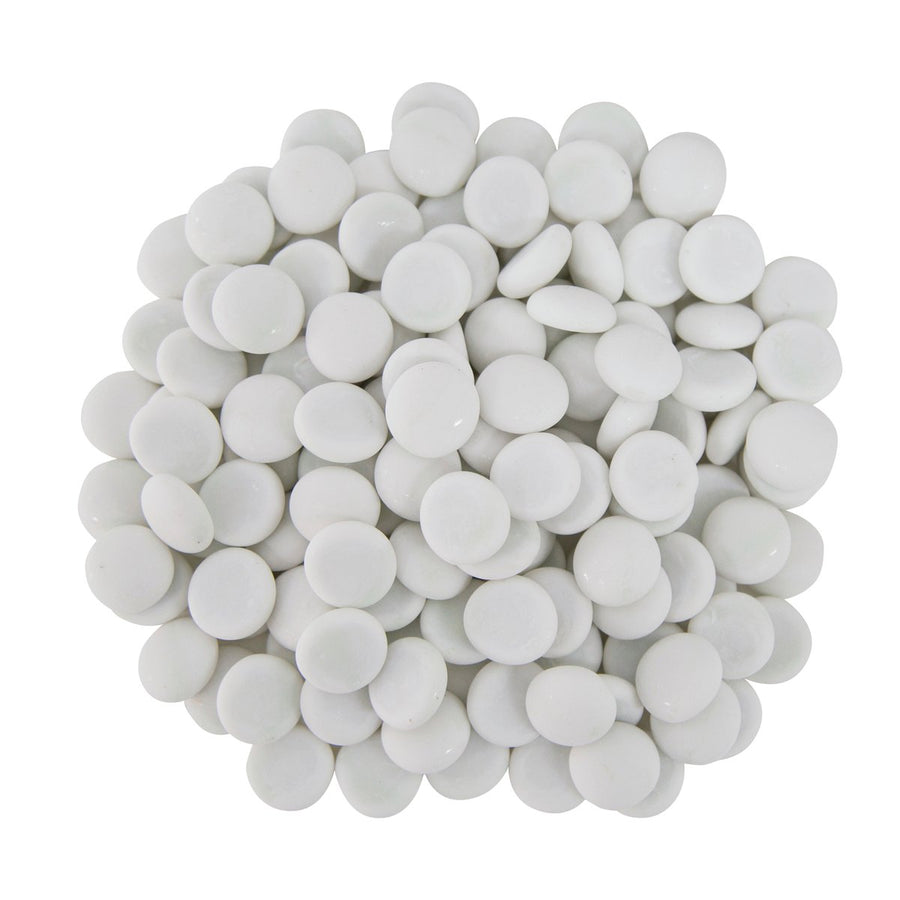 Tuscan Path Decorative Pebbles 1kg 17-19mm Frosted White Glass - SuperSaverAU - view 1