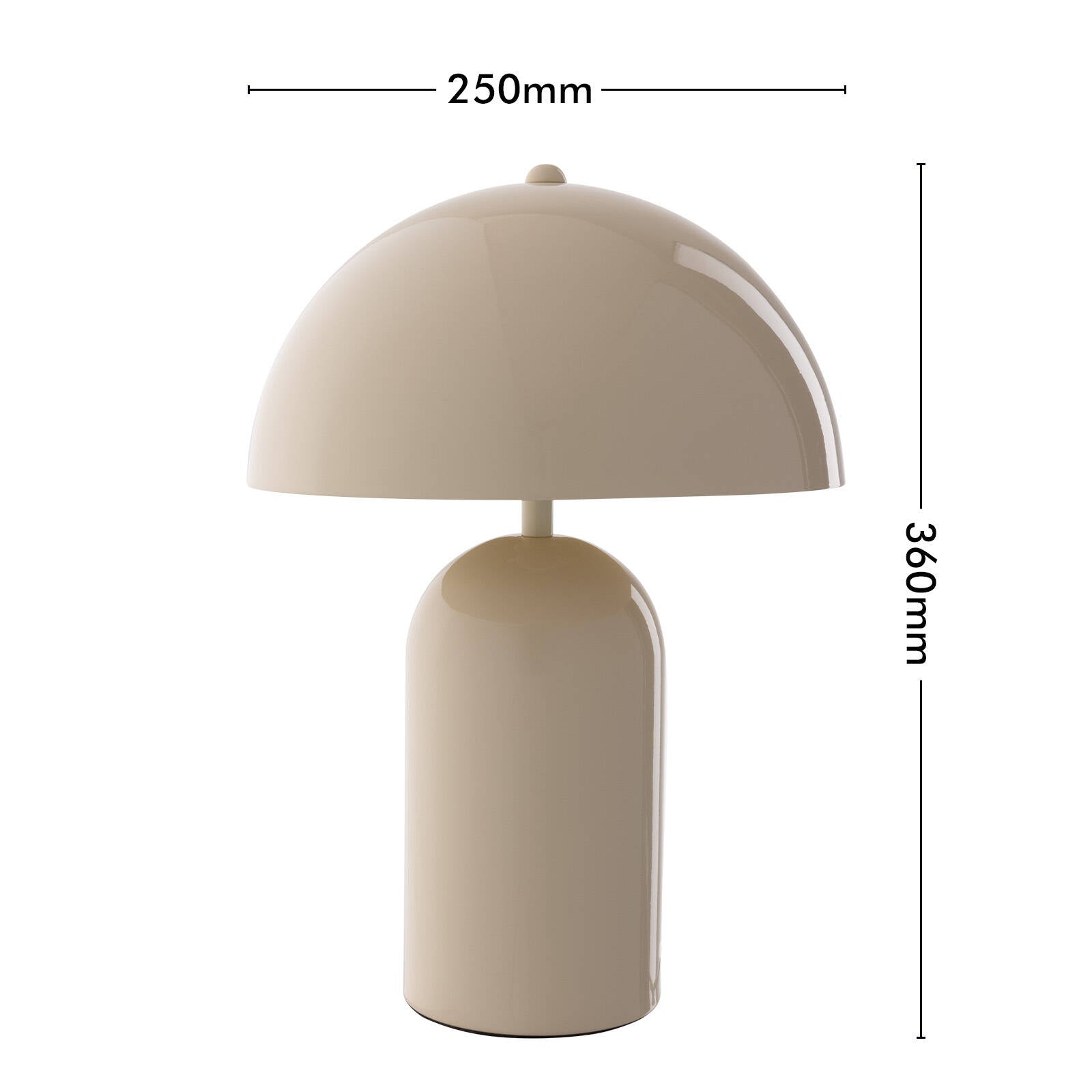 Mercator Stella Table Lamp - Cream Metal Gloss Finish, E14 Indoor with 1.8m Cord