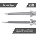 Wiha Voltage Tester Screwdriver 120-250V VDE Chrome-Vanadium Slotted