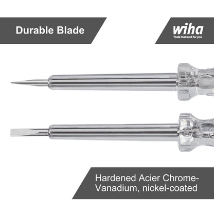 Wiha Voltage Tester 120-250V - Professional Screwdriver - Transparent Handle