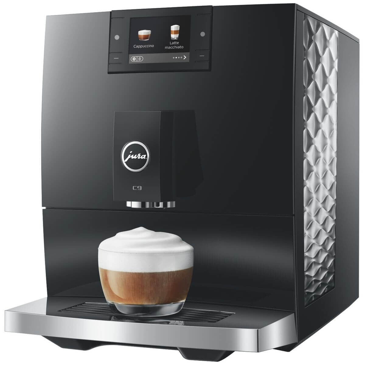 Jura C9 Automatic Coffee Machine - 17 Coffee Specialities, Colour Display, Piano Black - 15757
