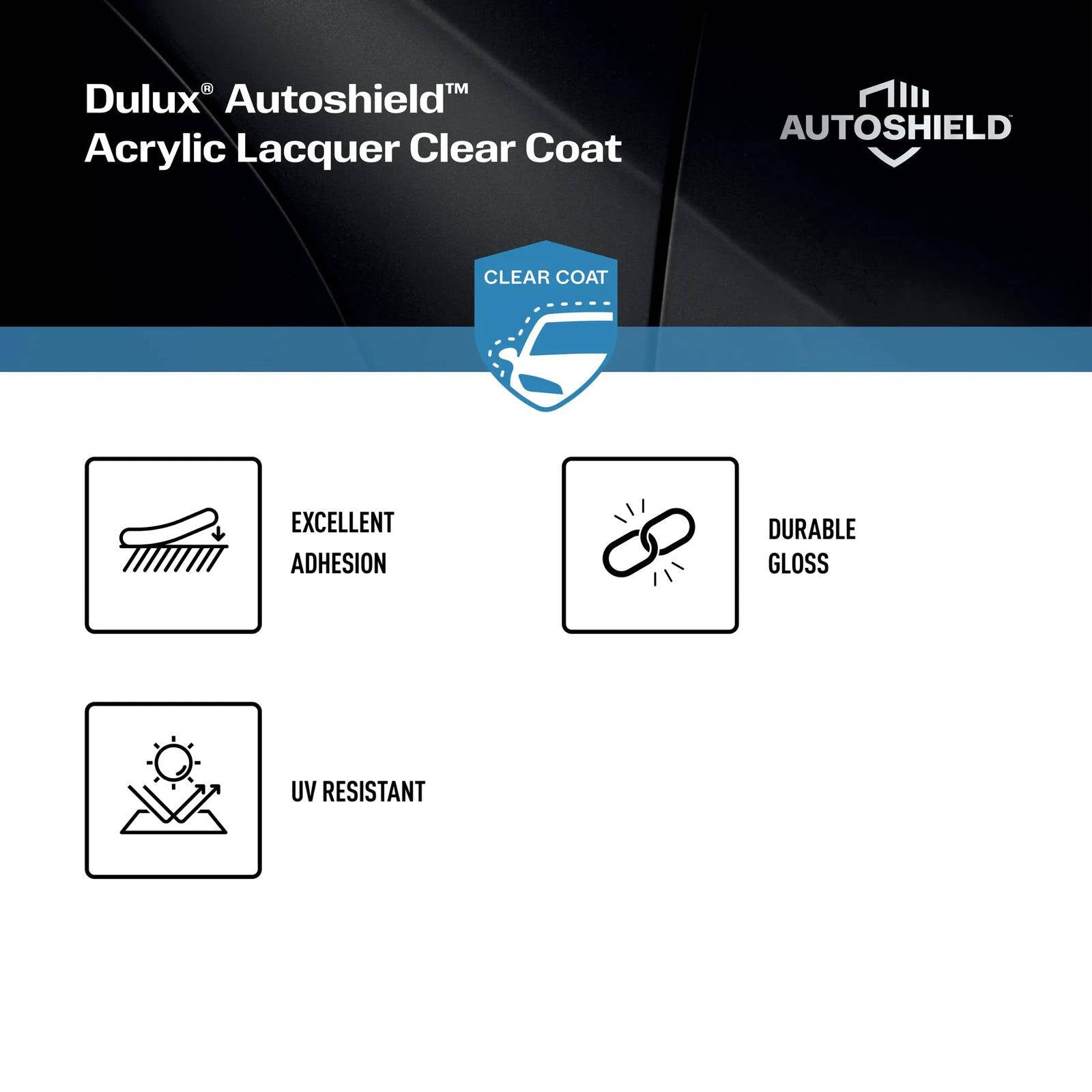 Dulux Autoshield Clear Gloss Acrylic Lacquer Spray Paint 340g