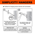 Everhang 24kg Heavy-Duty Brass Plated Steel Picture Hanging Simplicity Hook - 3 Pack