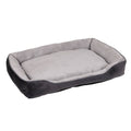 Happy Tails Large Grey Lounger Bed 90 x 60 cm - Plush Comfort for Pets - SuperSaverAU - view 1