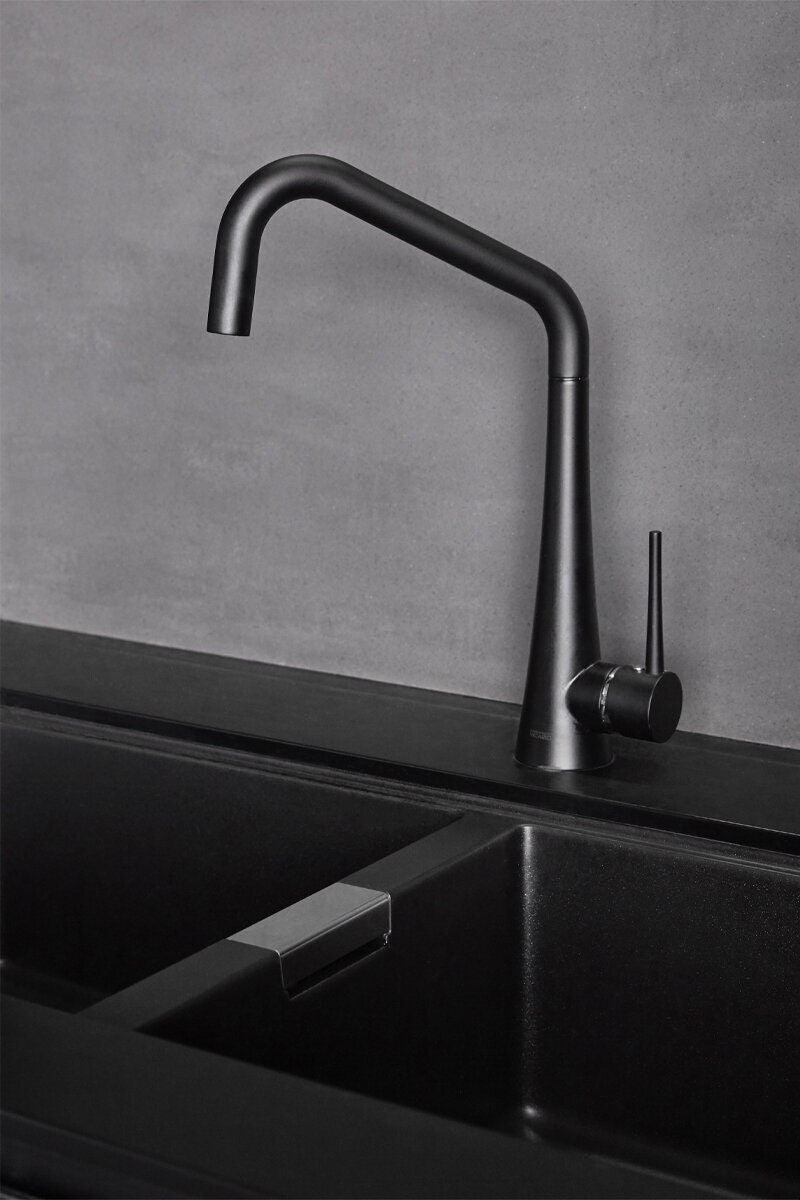Armando Vicario Tink Kitchen Mixer Tap - Black, 4 Star WELS, Side Lever, Swivel Spout - TINK-B