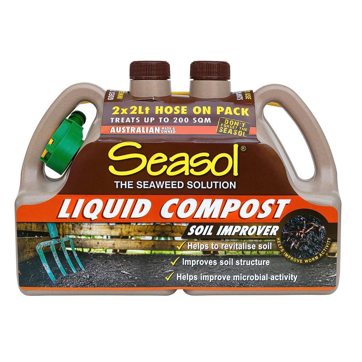 Seasol Liquid Compost Twin Pack - 2 x 2L - Revitalises Soil - Brown - SuperSaverAU - view 1
