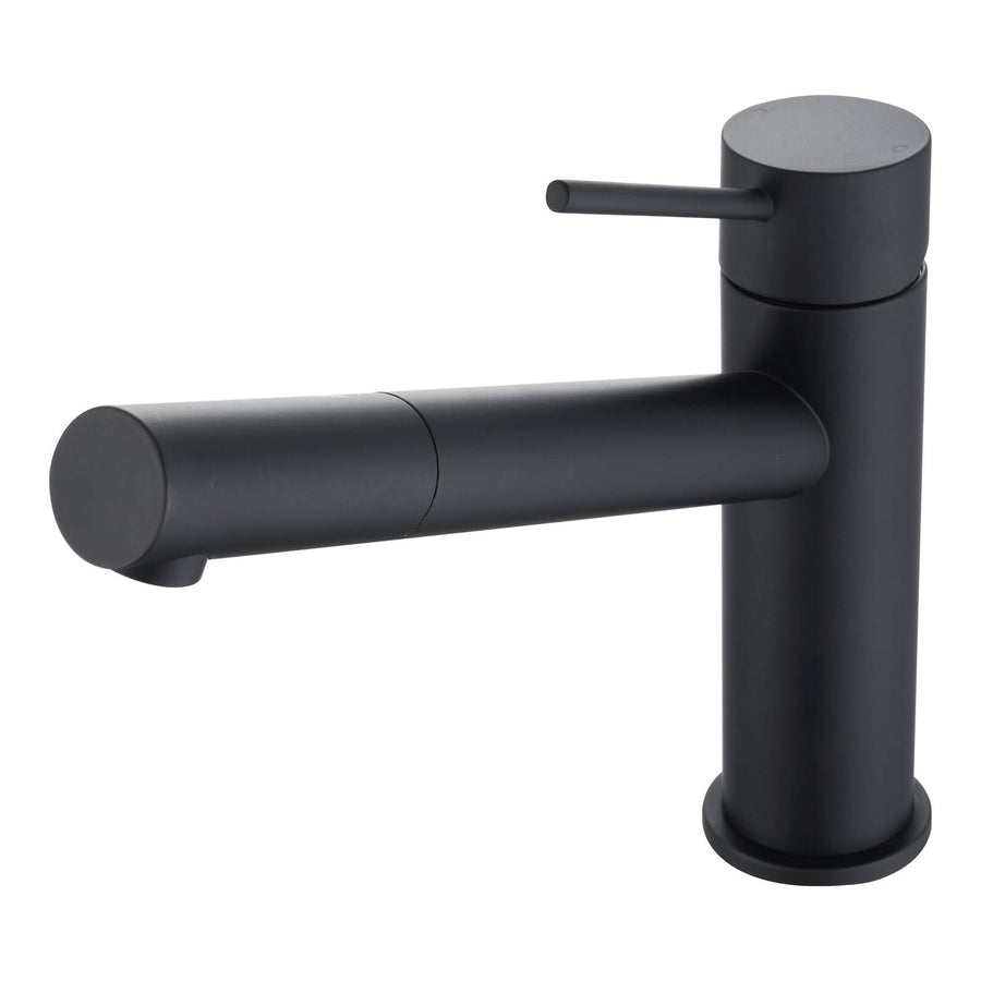 Mondella Resonance 35mm Matte Black Pin Lever Sink Mixer - 4 Star WELS, 7.5L/min