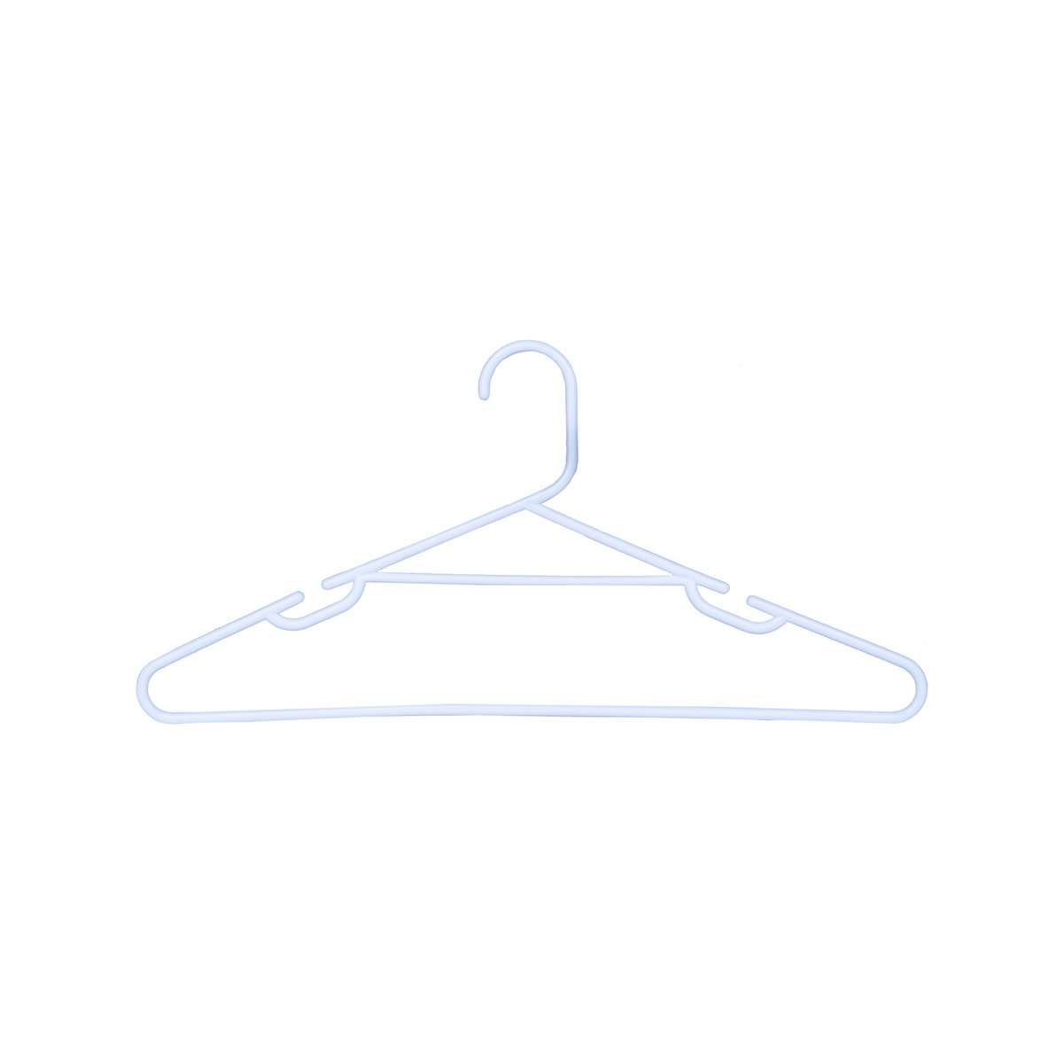 All Set White Plastic Tube Clothes Hangers 10 Pack - 445mm x 215mm - Anti-Slip