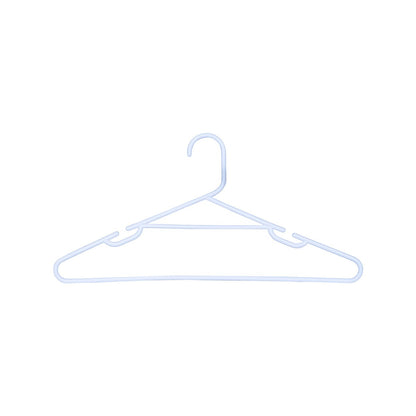 All Set White Plastic Tube Clothes Hangers 10 Pack - 445mm x 215mm - Anti-Slip