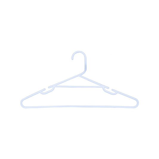 All Set White Plastic Tube Clothes Hangers 10 Pack - 445mm x 215mm - Anti-Slip