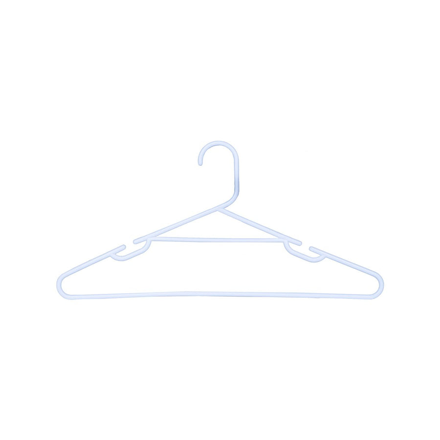 All Set White Plastic Tube Clothes Hangers 10 Pack - 445mm x 215mm - Anti-Slip - SuperSaverAU - view 1