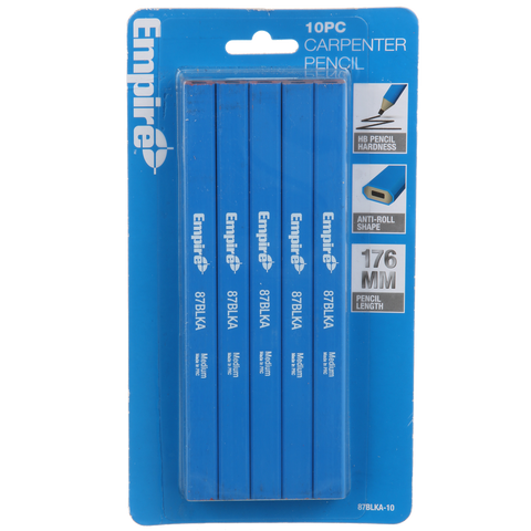 Empire Carpenters Pencil 10 Pack - Medium Graphite - Blue - Easy Grip - SuperSaverAU - view 1
