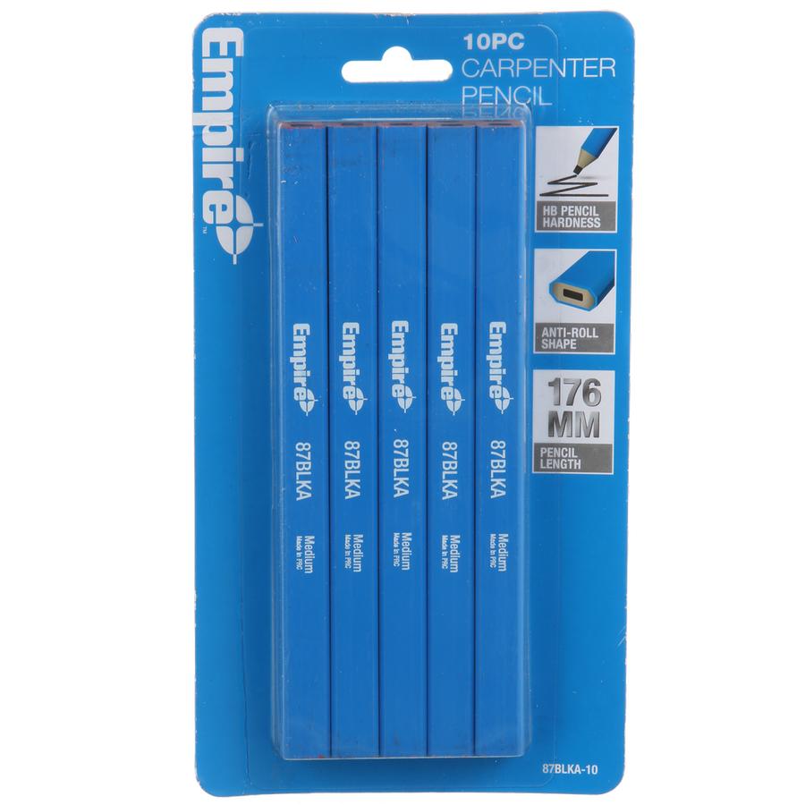 Empire Carpenters Pencil 10 Pack - Medium Graphite - Blue - Easy Grip - SuperSaverAU - view 1