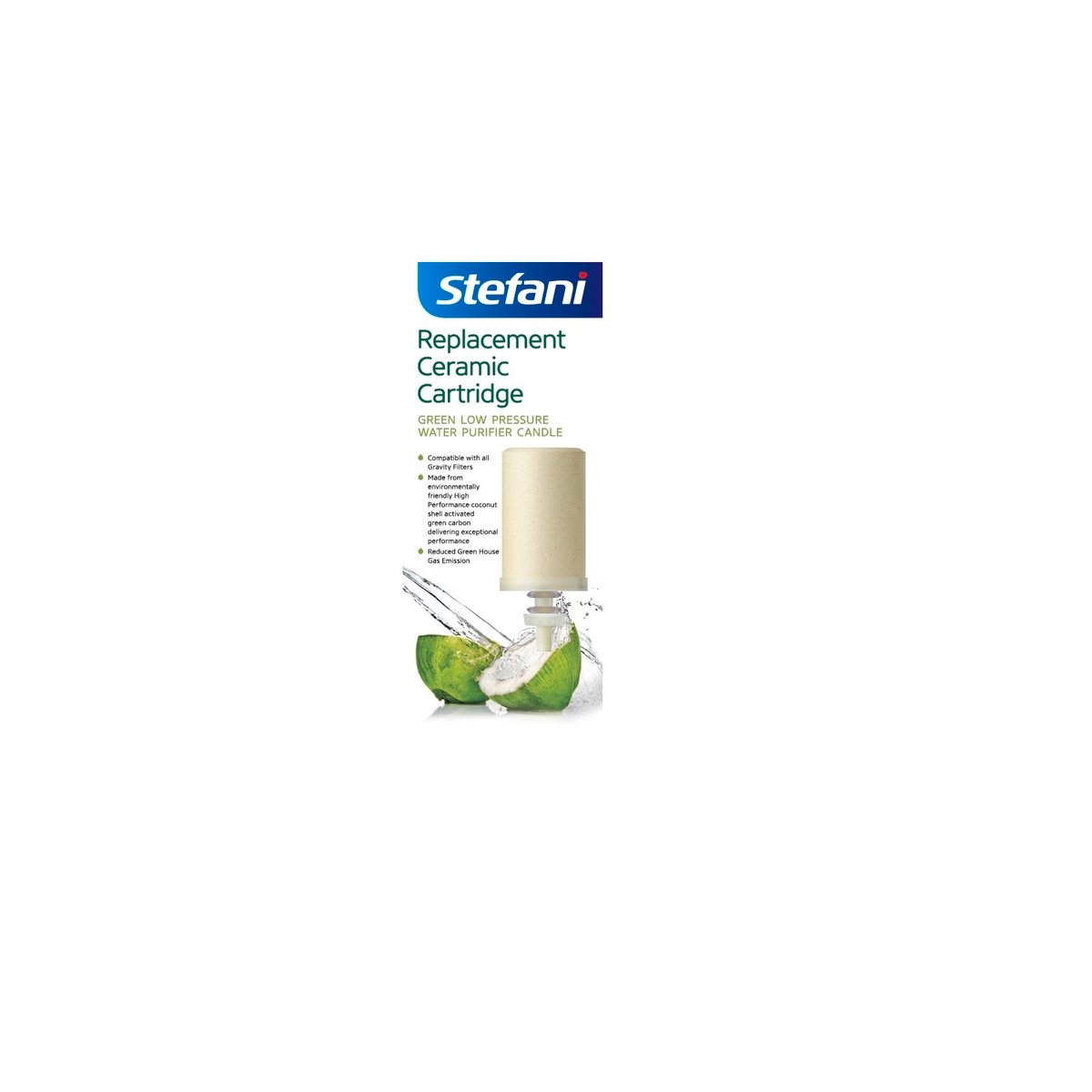 Stefani Ceramic Replacement Candle - Green - 60mm - Pure Water Benefit - SuperSaverAU - view 2
