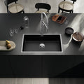 Blanco Claron Single Bowl Sink - Dark Steel Finish, Top or Flush Mount, 10mm Radius - 528004