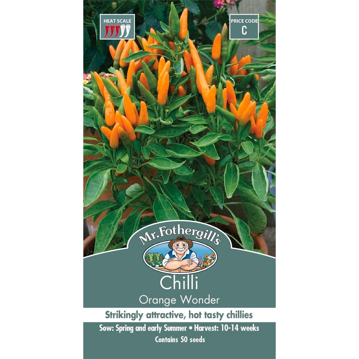 Mr Fothergill Chilli Orange Wonder Seeds - 75mm - Easy To Grow - Hot - SuperSaverAU - view 1