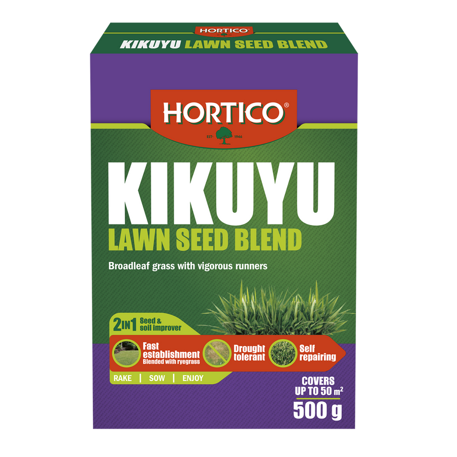 Hortico Kikuyu Lawn Seed Blend 500g Drought Tolerant Low Maintenance - SuperSaverAU - view 1