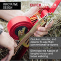 Quickloader 5m x 35mm 1000kg Retractable Ratchet Strap Tie Down - Red 2 Pack
