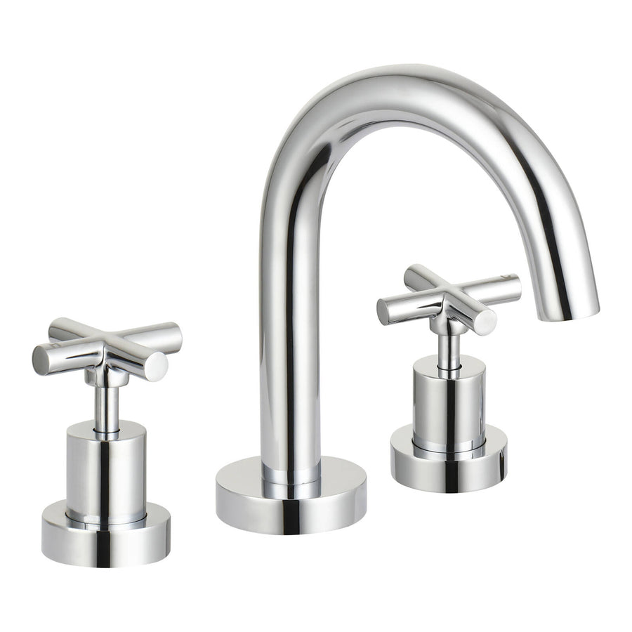 Mondella Resonance Chrome 1/2 Turn Cross Handle Basin Set, 7.5L/min 4 Star WELS