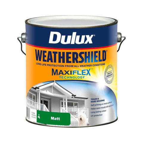 Dulux Weathershield Exterior Paint - Vivid White Matt - 4L - 205mm x 198mm x 180mm - SuperSaverAU - view 1