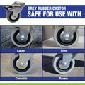 Easyroll 50mm Grey Rubber Fixed Plate Castor, Indoor, 40kg