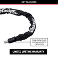 Master Lock Covered Chain 8mm x 0.9m Steel Nylon Protection - SuperSaverAU - view 3