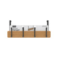 MODE 450 x 70 x 45mm Bamboo Board 4 Black Hooks Over Door Hanger