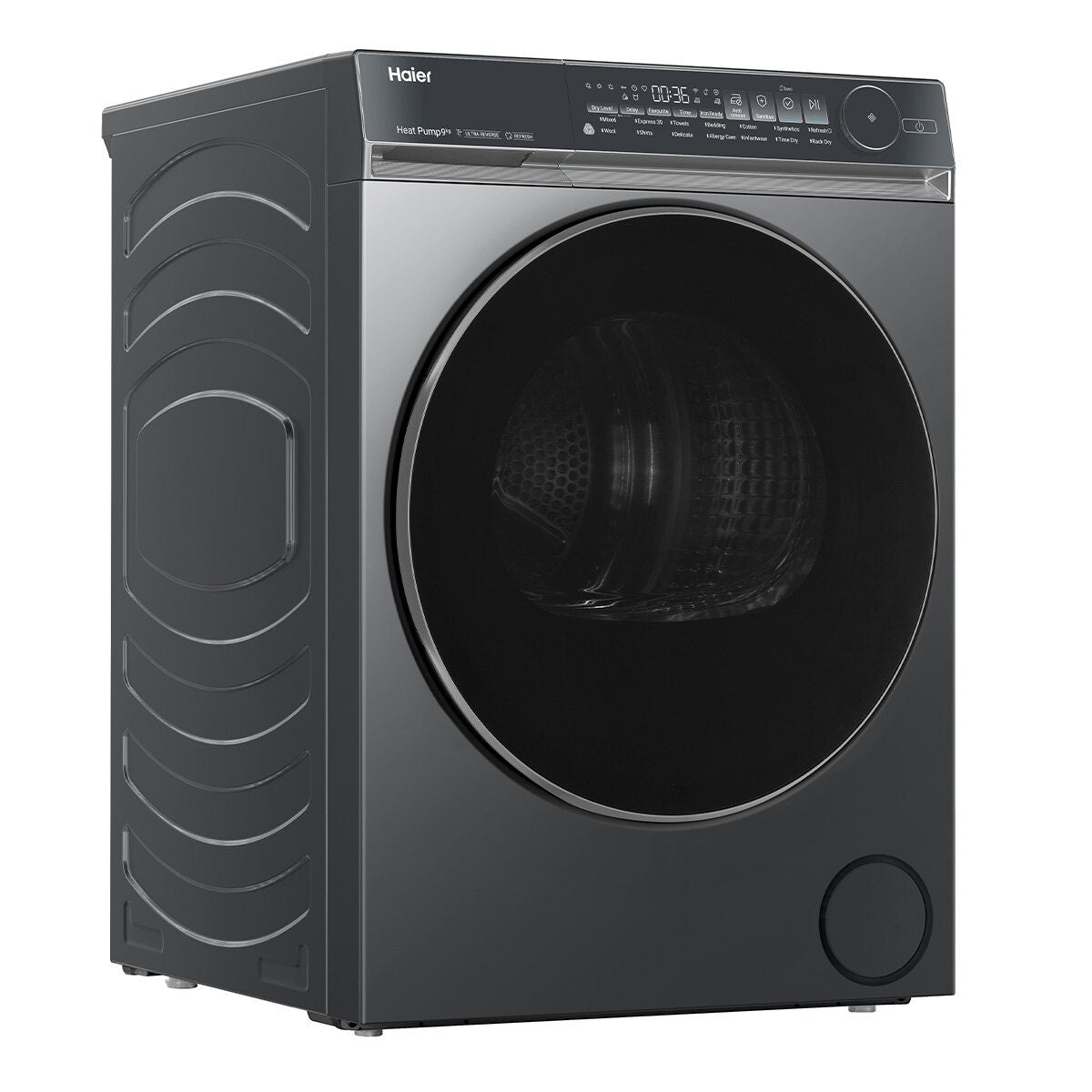 Haier 500 Series 9kg Heat Pump Dryer - Black, 9 Star Energy Rating, Steam Refresh - HDHP90NB1