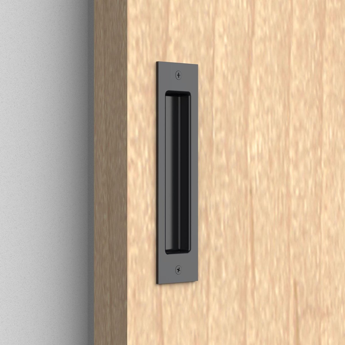 Rolltrak Barn Door Recessed Handle - Matte Black - Steel - Easy Install - SuperSaverAU - view 3