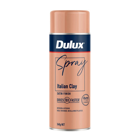 Dulux 340g Satin Spray Paint - Italian Clay - Fast Drying - Self-Priming - SuperSaverAU - view 1