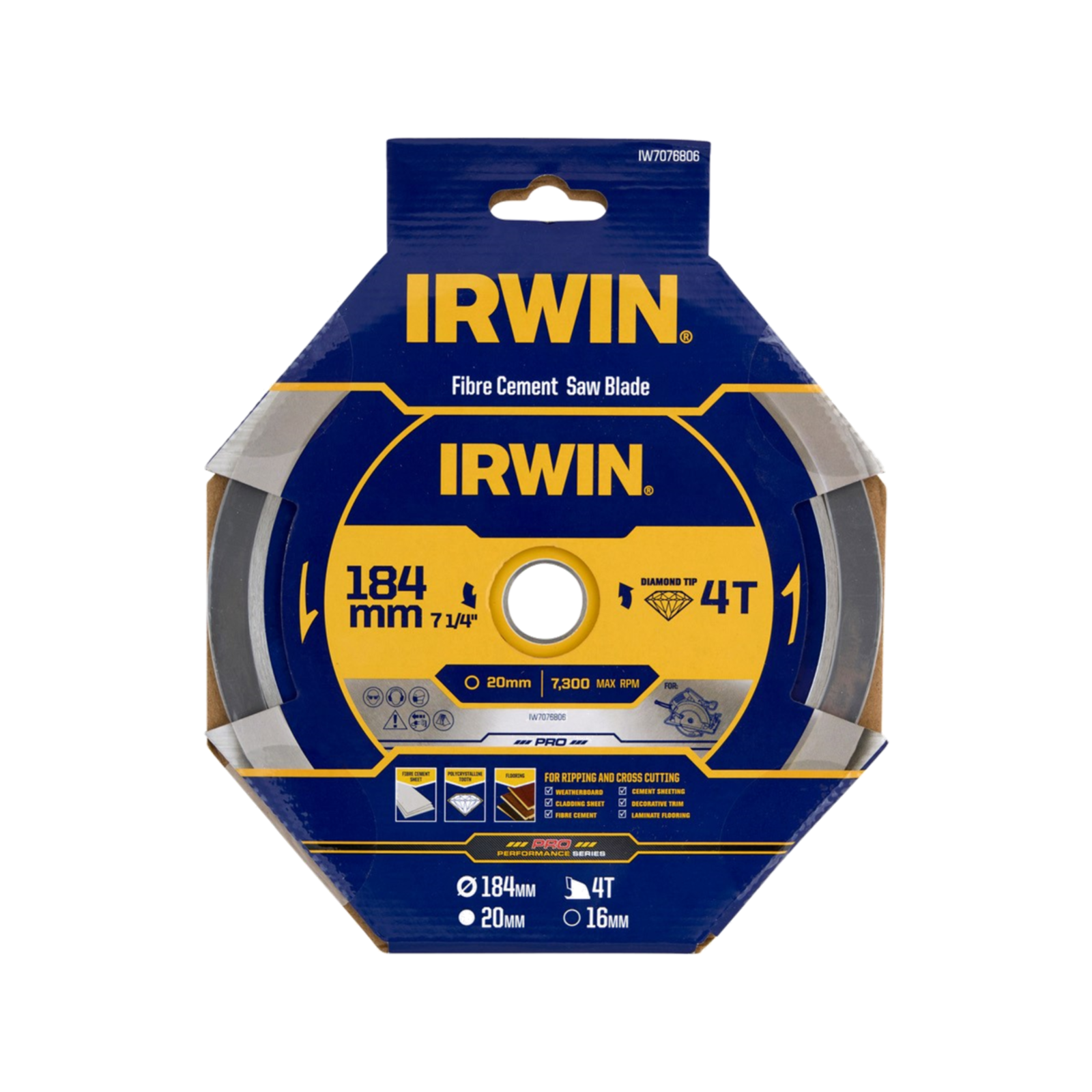 IRWIN 184mm 4T Marathon Pro PCD Circular Saw Blade