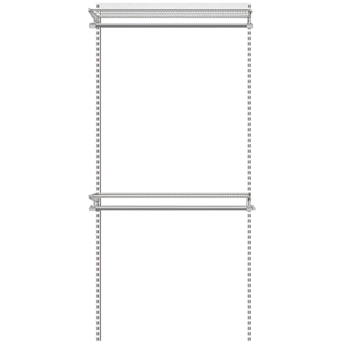Elfa Essentials 940mm Wardrobe Pack - White E-Poxy Bonded Steel - Flat-Pack - 11990