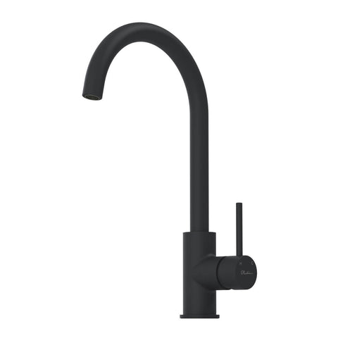 Oliveri Venice gooseneck mixer tap - Black finish, WELS 5 Star, 5.5L per minute, 10 year warranty - VE520MB