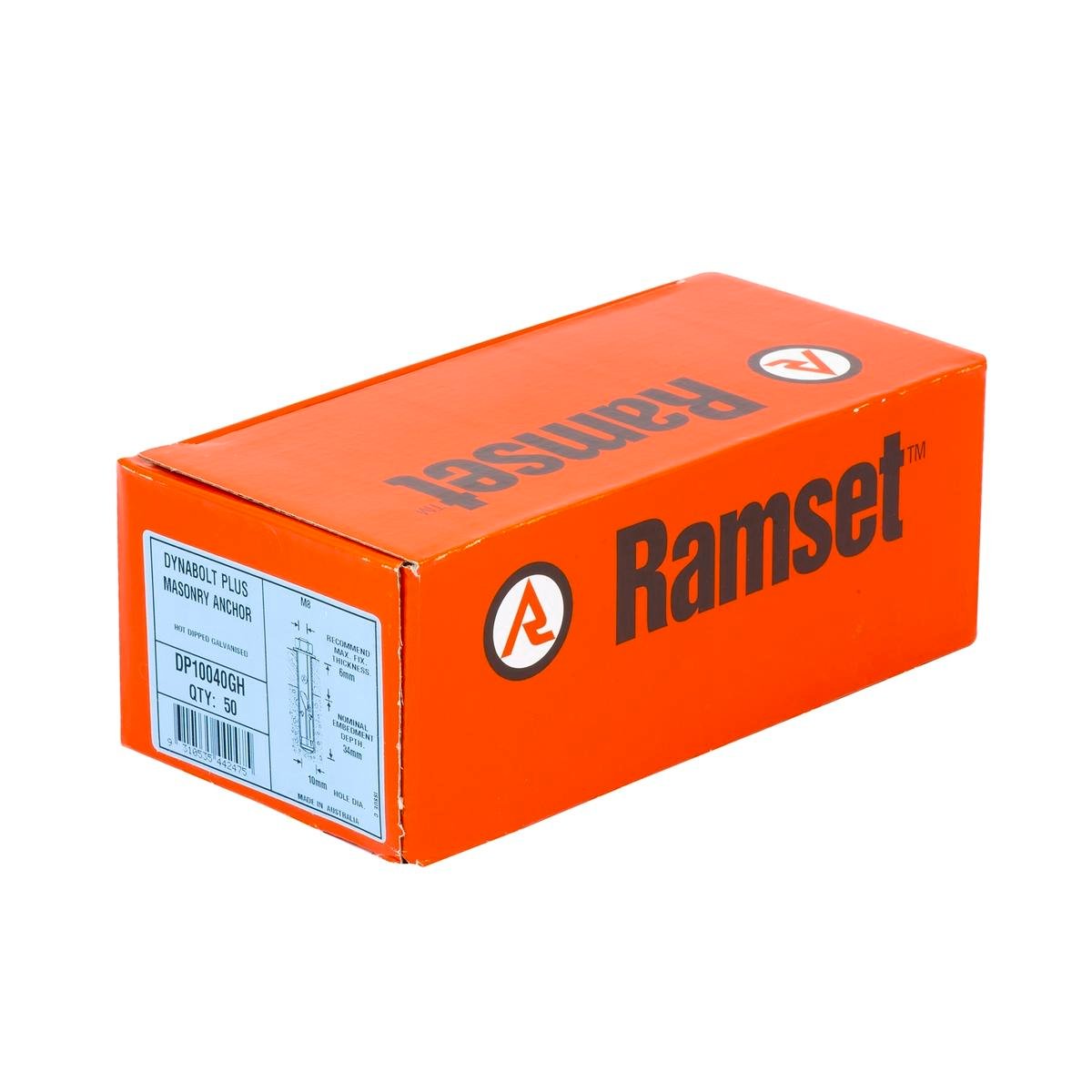 Ramset DynaBolt Plus 10mm Galvanised Masonry Anchor 50 Pack - SuperSaverAU - view 1