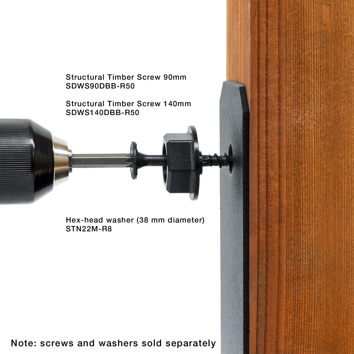 Simpson Strong Tie Structural Screw 5.6 x 140mm Black 12 Pack - Fast Installation - SuperSaverAU - view 2