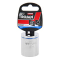 Trojan 27mm Socket 1/2" Drive, Chrome Vanadium 12 Point Metric