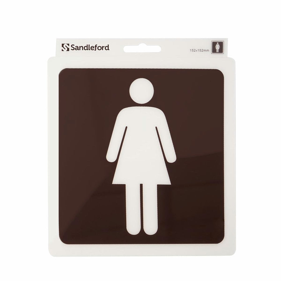 Sandleford 152mm Ladies Symbol Brown Self Adhesive Sign - SuperSaverAU - view 1
