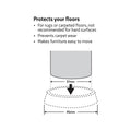 Surface Gard 37mm Clear Round Plastic Castor Cups - 4 Pack Floor Protectors