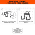 Everhang Neoprene Coated Pegboard Tool Holder 4 Pack - 50mm x 55mm x 65mm - Black - Easy Installation, Stable Design - SuperSaverAU - view 5