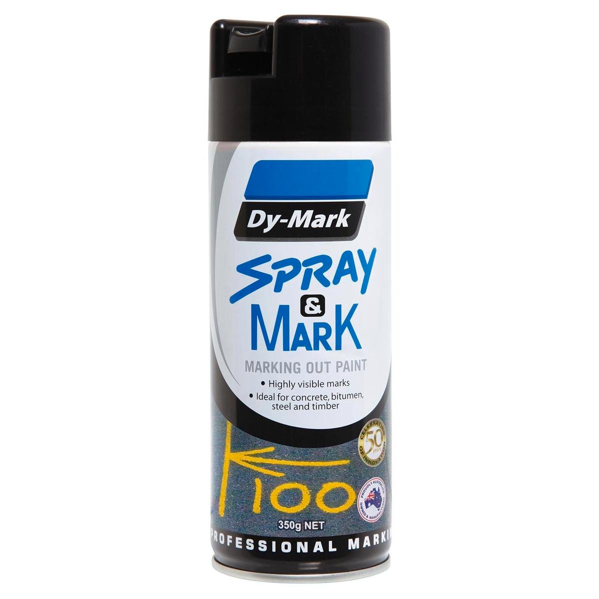Dy-Mark Black Spray Paint 350g Toluene-Free High Opacity - SuperSaverAU - view 1