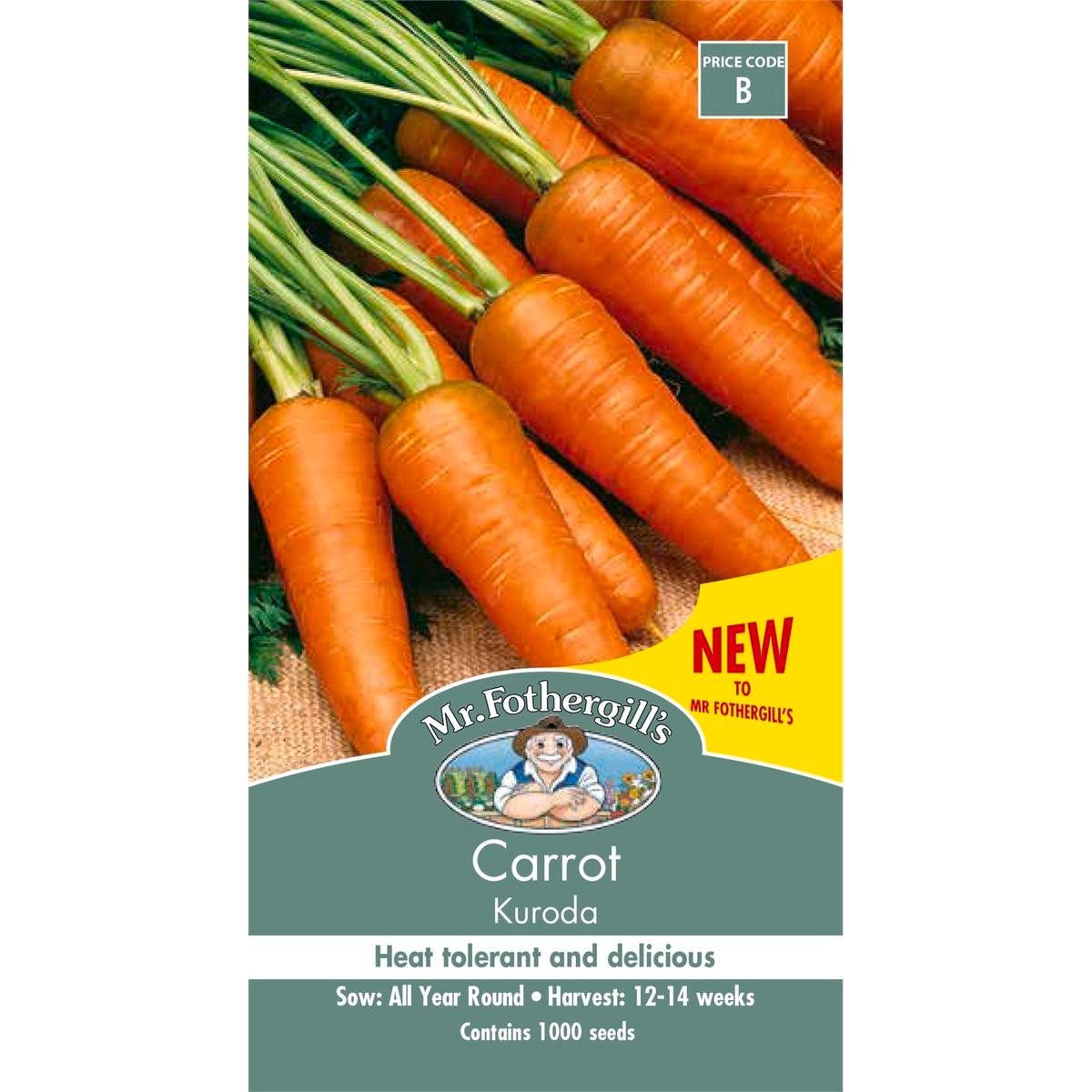 Mr Fothergill Carrot Kuroda Seeds - 70mm - High Quality - Easy To Grow - SuperSaverAU - view 1