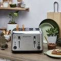 Russell Hobbs Addison 4 Slice Toaster - Brushed Stainless Steel, Dual Browning Controls - RHT514BRU