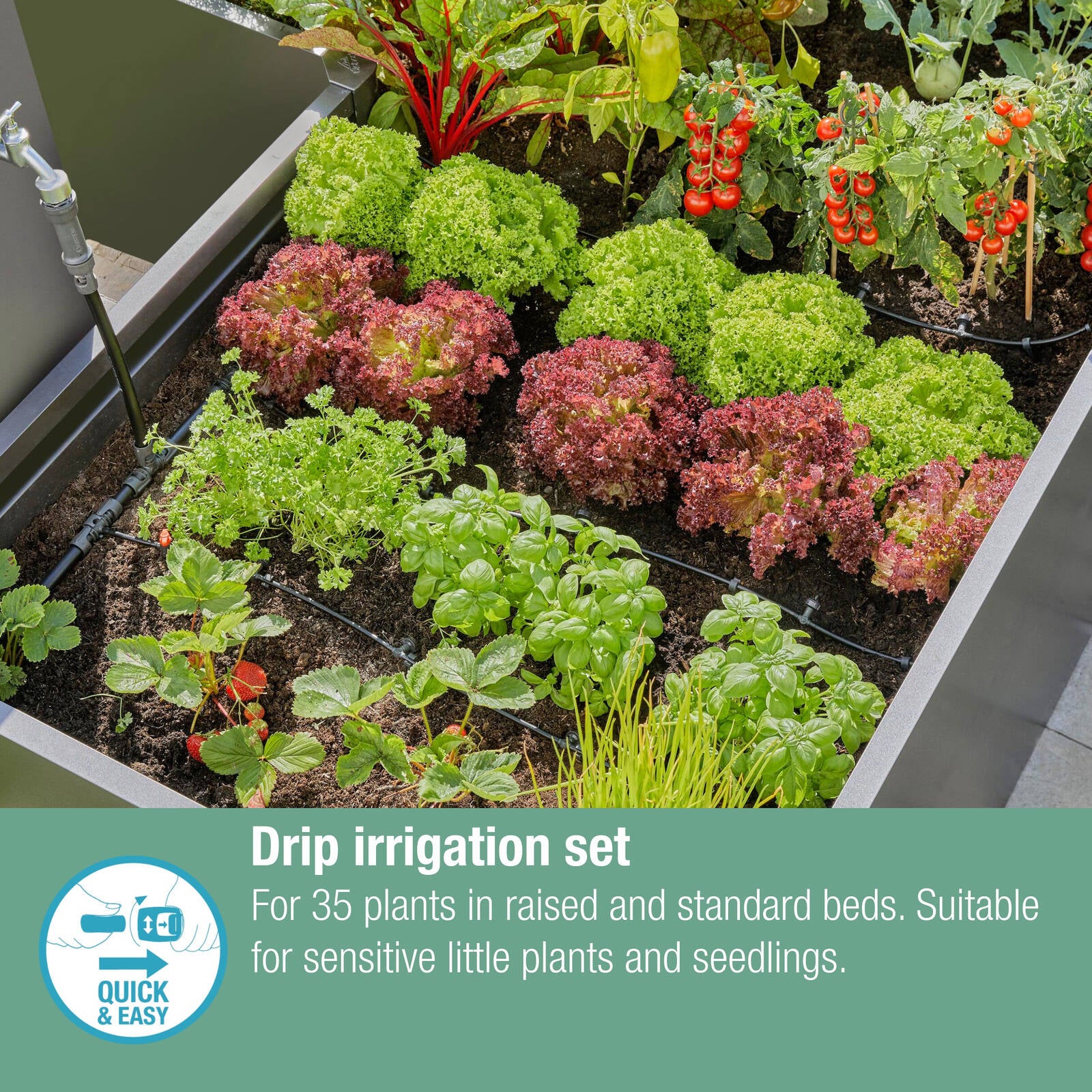 GARDENA Micro Irrigation Garden Bed Set (35 Plants)