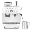 Smeg 50s Style Espresso Machine with Built-in Grinder - 20 Bar, Dual Thermoblock, White - EGF03WHAU