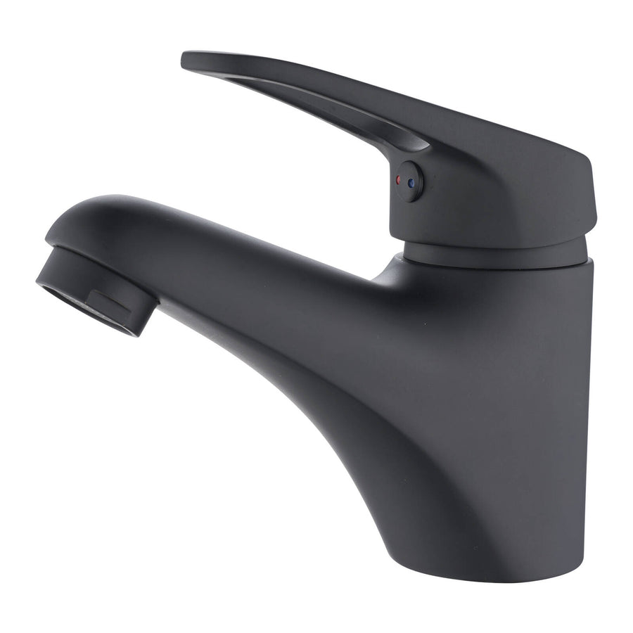 Estilo Serena 35mm Matte Black Cast Basin Mixer 4 Star WELS