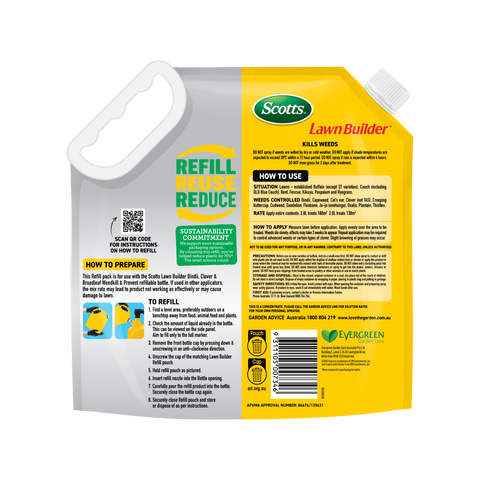 Scotts Lawn Builder Bindii, Clover & Broadleaf Weedkill & Prevent Refill Pouch