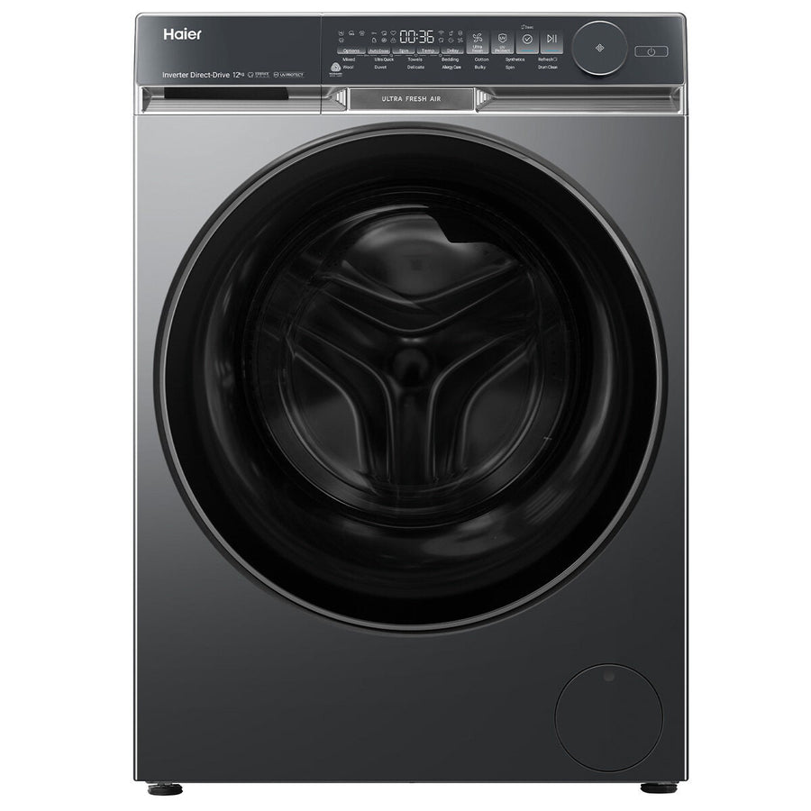 Haier 500 Series 12kg Front Loader - Black, Ultra Fresh Air, UV Protect, 5 Star Energy - HWF12DB1
